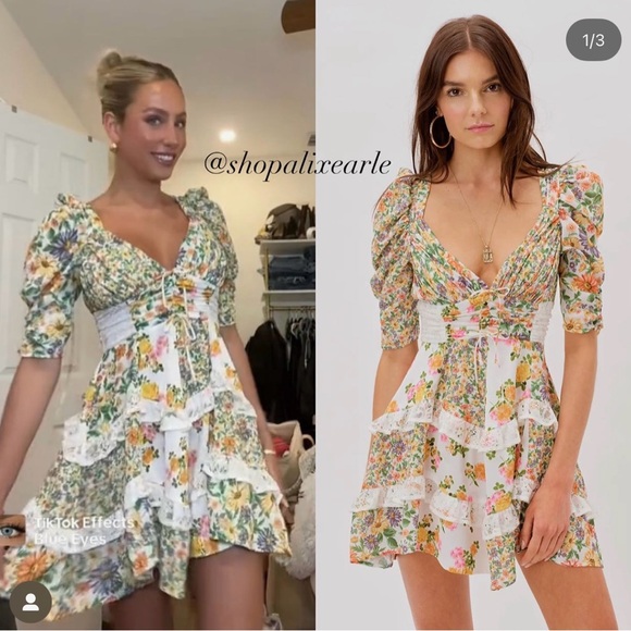 For Love & Lemons Rosalyn Mini Floral Dress - Picture 10 of 10